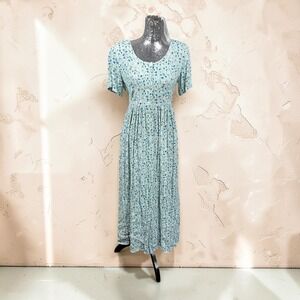 Vintage Molly Malloy Floral Button Front Tie Back Maxi Dress Size 6 Cottagecore
